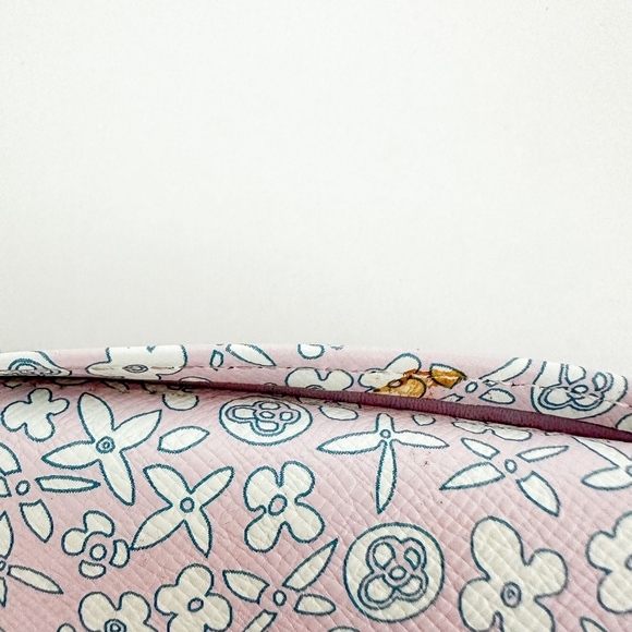 LOUIS VUITTON Monogram Fleuri Insolite PM Wallet Rose - Picture 12 of 12